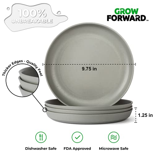 Grow Forward Premium Wheat Straw Dinnerware Sets – 8 Piece Unbreakable Microwave Safe Dishes – Reusable Wheat Straw Plates and Bowls Sets – Wheat Straw Bowls for Cereal, Soup, Camping, RV – Feather | The Storepaperoomates Retail Market - Fast Affordable Shopping