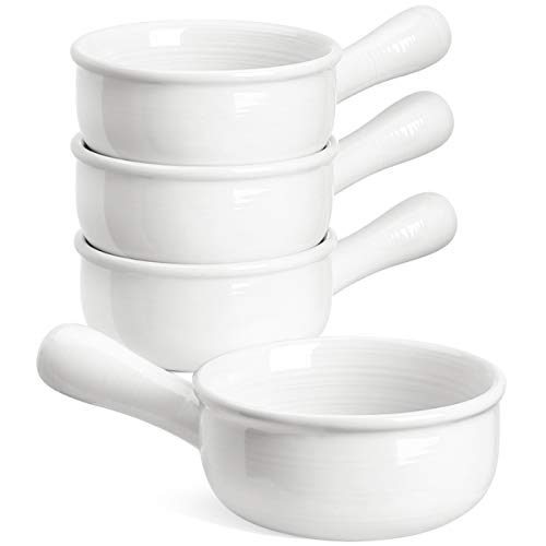 LE TAUCI French Onion Soup Bowls With Handles, 15 Ounce for Soup, chili, beef stew, Set of 4, White | The Storepaperoomates Retail Market - Fast Affordable Shopping