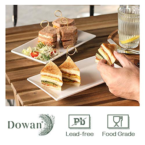 DOWAN 12″ Rectangle Serving Platter, White Rectangular Serving Plates, Christmas Platters for Serving Food, Serving Dishes for Dessert Appetizers Meat, Entertaining, Party, Set of 4 | The Storepaperoomates Retail Market - Fast Affordable Shopping