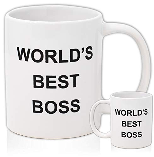 Alpha Awards WORLD’S BEST BOSS Coffee Mug, Double Sided Imprint, 11 OZ Ceramic Mug For The Office | The Storepaperoomates Retail Market - Fast Affordable Shopping