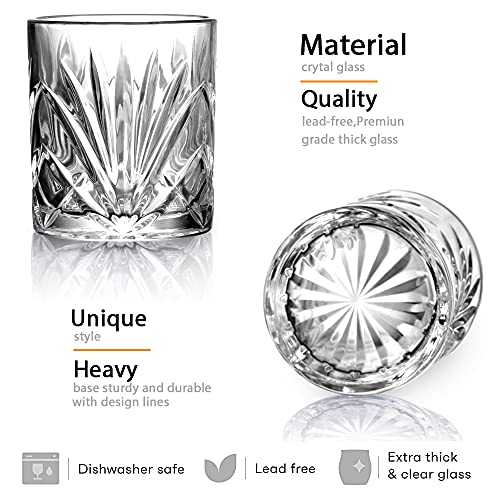 Whiskey Glasses Set of 6 – 10oz Premium Crystal Whiskey Glass, Rock Style Old Fashioned Glass For Drinking Scotch, Bourbon, Cognac, Irish Whisky and Old Fashioned Cocktails | The Storepaperoomates Retail Market - Fast Affordable Shopping