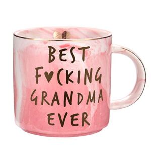 Grandma Birthday Gifts – Best Grandma Ever – Funny Gift For Nana, New Grandma, Pregnancy Announcement For Grandparents, Grandma To Be, Grandmother – Pink Marble Mug, 11.5oz Coffee Cup