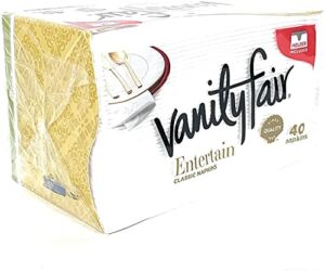 Vanity Fair Impressions Dinner Napkins, 3-Ply, 40 ct (Pack of 2), 2 pack, WHITE