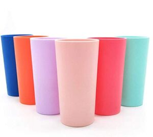 Unbreakable 26-ounce Plastic Tumbler Drinking Glasses, Set of 12 Multicolor – Dishwasher safe, BPA Free