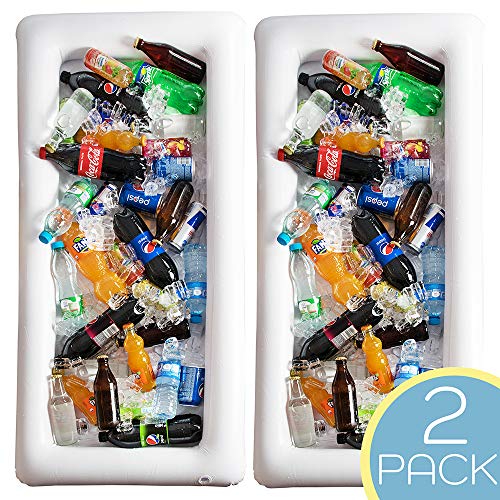 Inflatable Pool Table Serving Bar – Large Buffet Tray Server with Drain Plug – Keep Your Salads & Beverages Ice Cold – for Parties Indoor & Outdoor use Bar Party Accessories (2 Pack) | The Storepaperoomates Retail Market - Fast Affordable Shopping