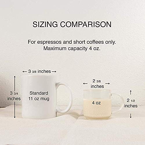 zenco living Espresso Cups (4 Ounce) with Large Handle, Set of 6 – Glass Coffee Cups for Nespresso Lungo, Double Espresso, Cortado | The Storepaperoomates Retail Market - Fast Affordable Shopping