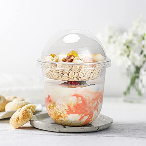 50Sets 12 oz Clear Plastic Parfait Cups with Lids Dome Lids No Hole with Insert Dessert Cups with Lids for Yogurt Fruit and Cereal Parfait Plastic Cups with Lids Ice Cream Cups | The Storepaperoomates Retail Market - Fast Affordable Shopping
