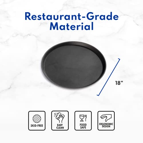 New Star Foodservice 24913 Non-Slip Tray, Plastic, Rubber Lined, Round, 11-inch, Black | The Storepaperoomates Retail Market - Fast Affordable Shopping