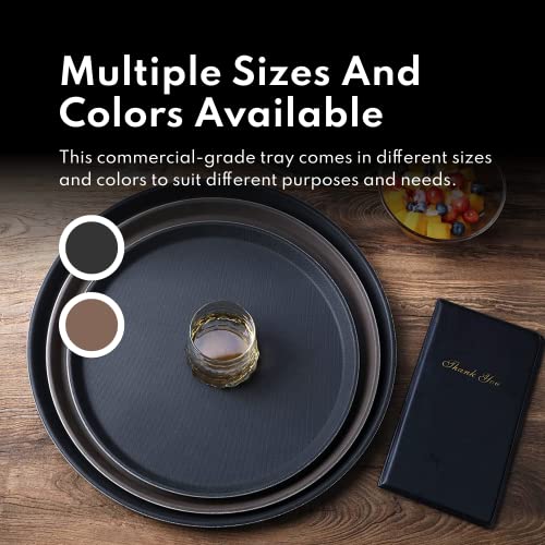 New Star Foodservice 24913 Non-Slip Tray, Plastic, Rubber Lined, Round, 11-inch, Black | The Storepaperoomates Retail Market - Fast Affordable Shopping