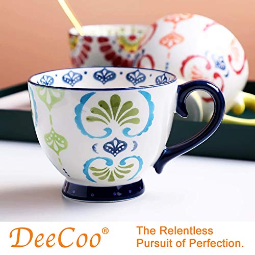 DeeCoo Set of 4 Coffee Mug Sets, 15 Ounce Large Ceramic Coffee Mugs Restaurant Coffee Mug, Large-sized Black Coffee Mugs Set Perfect for Coffee, latte, Cappuccino, Tea, Cocoa, Cereal, Hot Chocolate | The Storepaperoomates Retail Market - Fast Affordable Shopping
