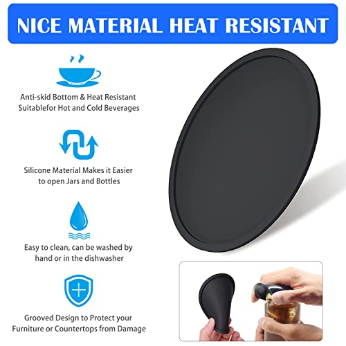 Silicone Coasters, Coasters for Drinks 6 Set Non-Slip Cup Coasters, Heat Resistant Cup Mate, Soft Coaster for Tabletope Protection, Furniture from Damage (Black) | The Storepaperoomates Retail Market - Fast Affordable Shopping
