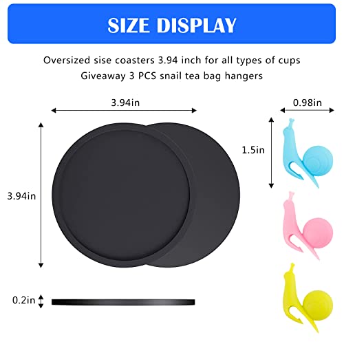 Silicone Coasters, Coasters for Drinks 6 Set Non-Slip Cup Coasters, Heat Resistant Cup Mate, Soft Coaster for Tabletope Protection, Furniture from Damage (Black) | The Storepaperoomates Retail Market - Fast Affordable Shopping