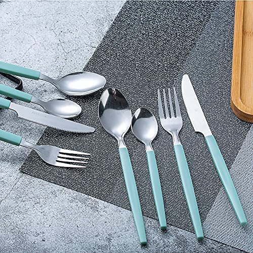 Cutiset 40 piece Stainless Steel Kitchen Flatware set with organizer, Camping Silverware set with color handles set of 8 | The Storepaperoomates Retail Market - Fast Affordable Shopping
