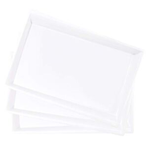 LLSF 12 Pack White Plastic Serving Trays, 15″ x 10″ Rectangle Serving Platters, Disposable Food Trays Perfect for Buffet & Parties, For Wedding and Party