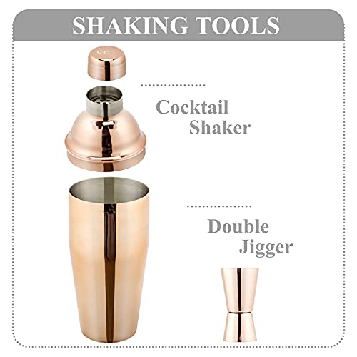 VG Bar Set Cocktail Shaker Set with Stand, Mixology Bartender kit, Cocktail Kit Bar Tools Set for Drink Mixer, Bar Cart Accessories for the Home Bar Set (ROSE GOLD) | The Storepaperoomates Retail Market - Fast Affordable Shopping