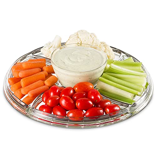 Godinger Cake Stand and Serving Plate Platter with Dome Lid, 6 in 1 Multi-Purpose Use, Italian Made Crystal Glass Footed Cake Stand, Salad Bowl, Cake Plate, Fruit Platter | The Storepaperoomates Retail Market - Fast Affordable Shopping