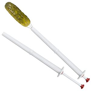 Deluxe Pickle Pincher, Set of 2,Pickle Picker Stainless Steel and Plastic- Olive Pepper Grabber