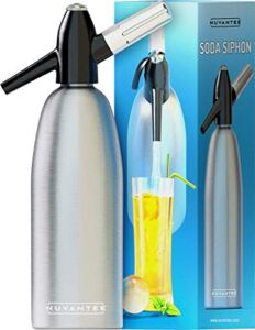 Nuvantee Soda Siphon – Ultimate sparkling Soda Maker – Aluminum – 1 Liter – With Free Cocktail Recipes
