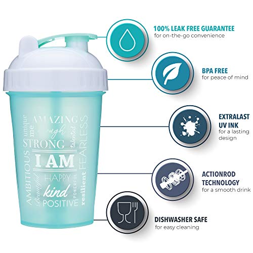 GOMOYO 20-Ounce Shaker Bottle with Action-Rod Mixer | Shaker Cups with Motivational Quotes | Protein Shaker Bottle is BPA Free and Dishwasher Safe | Mind Over Matter – Maroon/Rose – 20oz | The Storepaperoomates Retail Market - Fast Affordable Shopping