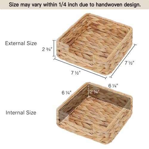 StorageWorks Water Hyacinth Napkin Holder, Wicker Baskets and Serving Tray for Kitchen, Rattan Napkin Holders for Tables, 7 ½”L x 7 ½”W x 2 ¾”H, 1 Pack | The Storepaperoomates Retail Market - Fast Affordable Shopping