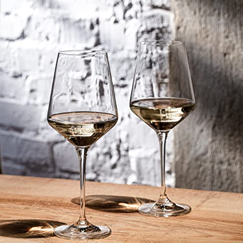Krosno Large White Wine Glasses | Set of 6 | 13.2 oz | Avant-Garde Collection | Crystal Glass | Perfect for Home, Restaurants and Parties | Dishwasher Safe | The Storepaperoomates Retail Market - Fast Affordable Shopping