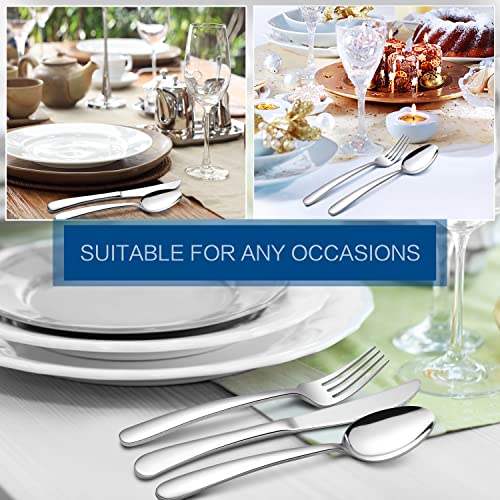 Heavy Duty Silverware Set for 8, E-far 40-Piece Stainless Steel Flatware Cutlery Set, Heavy Weight Metal Tableware Eating Utensils for Home Restaurant Weddings, Mirror Polished & Dishwasher Safe | The Storepaperoomates Retail Market - Fast Affordable Shopping