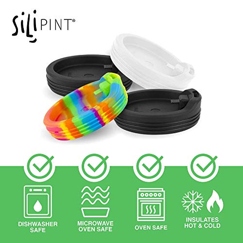 Silipint Silicone Travel-Cup Lids for Silipint Kids’ Cups and Wine Cups, Unbreakable, Non-Plastic, Reusable Silicone Drinking-Cup Covers, Set of 4 | The Storepaperoomates Retail Market - Fast Affordable Shopping