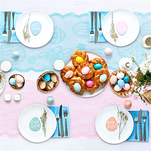 B-COOL Easter Table Runner Lace Spring Table Linen with Easter Eggs Rectangle Table Runners Easter Table Decorations for Farmhouse Holiday Ornaments 13×72 Inch, 2 Pack | The Storepaperoomates Retail Market - Fast Affordable Shopping