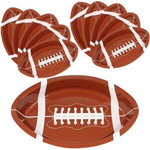 Football Serving Trays | 10 Pcs Plastic Football Snack Trays | Game Day Football Serveware | Tailgate Party Serving Platter | Football Party Decorations | Reusable Big Game Chip Trays | By Anapoliz