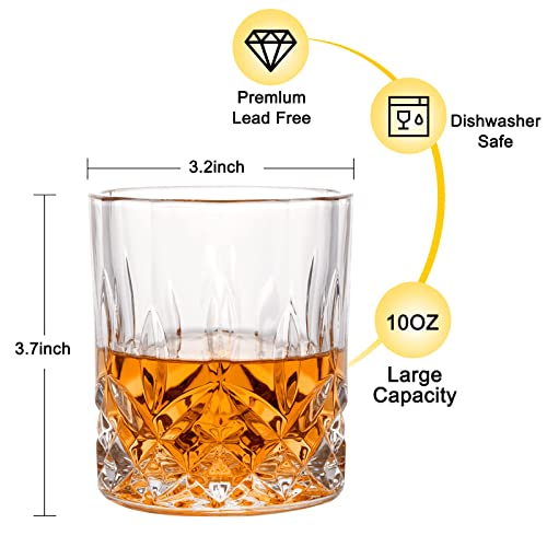 Whiskey Rocks Glass , Set of 4 ( 2 Crystal Bourbon Glasses , 2 Round Big Ice Ball Molds ) In Gift Box – 10 Oz Old Fashioned Glasses for Scotch Cocktail Rum Cognac Vodka Liquor, Unique Gifts for Men | The Storepaperoomates Retail Market - Fast Affordable Shopping