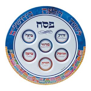 Rite Lite Jerusalem Melamine Designer Seder Plate for Passover Plate 12” – Pesach Decor