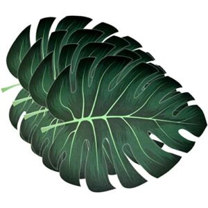 50 Disposable Tropical Palm Leaf Paper Place Mats 12”x 14” Summer Hawaiian Luau Green Leaves Charger Place Mats for Floral Greenery Jungle Dinner Table Setting Baby Shower Birthday Party Decor