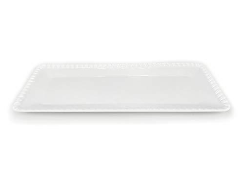 17-Inch Melamine Serving Tray/Platters Set of 2, White & Rectangular | 100% Melamine,Dishwasher Safe,BPA Free | The Storepaperoomates Retail Market - Fast Affordable Shopping