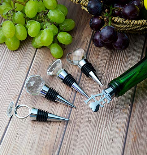 Crystal Wine and Beverage Bottle Stopper Corks for Wine, Made of Zinc Alloy and Glass, Decorative and Reusable Diamond Plug with Gift Box, Multi-Option (2pcs Crystal) | The Storepaperoomates Retail Market - Fast Affordable Shopping