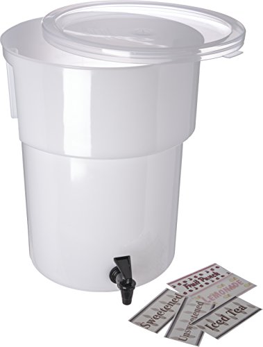 CFS Plastic Round Beverage Dispenser, 5 Gallons, White | The Storepaperoomates Retail Market - Fast Affordable Shopping