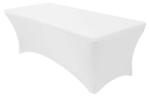 Banquet Tables Pro 8 Ft Rectangular Stretch Spandex Tablecover (White) | The Storepaperoomates Retail Market - Fast Affordable Shopping