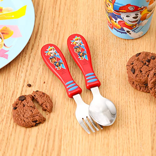 Zak Designs Paw Patrol Kid Flatware Set with Fun Character Art on Both Utensils, Non Slip Fork and Spoon Set is Perfect for Encouraging Picky Kids to Finish Their Plates (Chase & Rubble, BPA-Free) | The Storepaperoomates Retail Market - Fast Affordable Shopping
