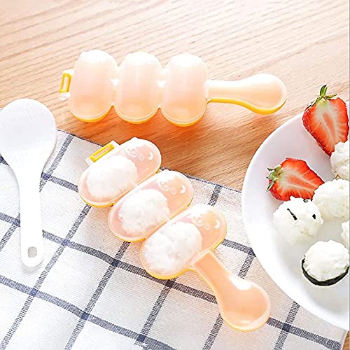 DZHT Rice Ball Molds, DIY Rice Baller Shakers Lunch Maker Mould, Onigiri Mold, Ball Shaped Kitchen Tools Food Decor for Kids, Rice Ball Mold Shaker Sushi Maker Mould with a Mini Rice Paddle (1 Set) | The Storepaperoomates Retail Market - Fast Affordable Shopping