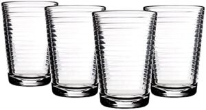Juice Glasses 7 oz. Set Of 4 Glass Cups – By Home Essentials and Beyond – Beverage Water Tumblers for Juice, Whiskey, Cocktails, Iced Tea. Dishwasher safe.