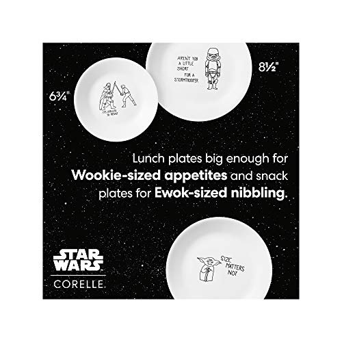 Corelle Vitrelle 8-Piece Salad Plates Set, Triple Layer Glass and Chip Resistant, 8-1/2-Inch Lightweight Round Plates, Disney Star Wars | The Storepaperoomates Retail Market - Fast Affordable Shopping