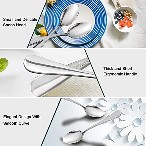 SONGZIMING Demitasse Espresso Spoons, Mini Coffee Spoon, 18/10 Stainless Steel Small Spoons for Dessert, Tea,Set of 6 | The Storepaperoomates Retail Market - Fast Affordable Shopping