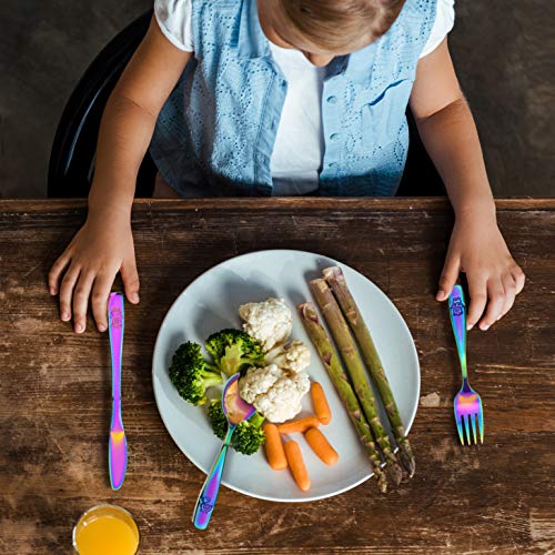 9 Piece Stainless Steel Rainbow Kids Cutlery, Child and Toddler Safe Flatware, Kids Silverware, Kids Utensil Set Includes 3 Knives, 3 Forks, 3 Spoons, Total of 3 Settings, Ideal for Home and Preschool | The Storepaperoomates Retail Market - Fast Affordable Shopping