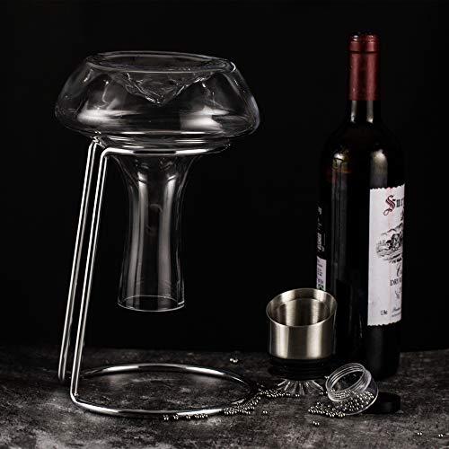 YouYah Iceberg Wine Decanter Set with Aerator Filter,Drying Stand and Cleaning Beads,Red Wine Carafe,Wine Aerator,Wine Gift,100% Hand Blown Lead-free Crystal Glass (1400ML) | The Storepaperoomates Retail Market - Fast Affordable Shopping
