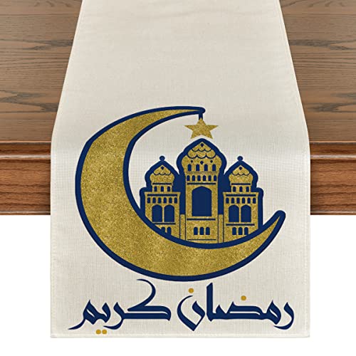 Artoid Mode Moon Ramadan Table Runner, Seasonal Summer Holiday Kitchen Dining Table Runners for Home Party Decor 13 x 72 Inch | The Storepaperoomates Retail Market - Fast Affordable Shopping