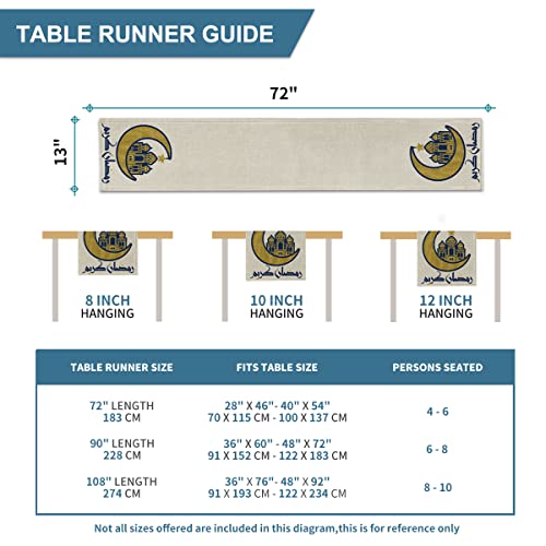 Artoid Mode Moon Ramadan Table Runner, Seasonal Summer Holiday Kitchen Dining Table Runners for Home Party Decor 13 x 72 Inch | The Storepaperoomates Retail Market - Fast Affordable Shopping