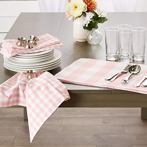 DII Gingham Check Tabletop Collection, Pink, Napkin Set | The Storepaperoomates Retail Market - Fast Affordable Shopping
