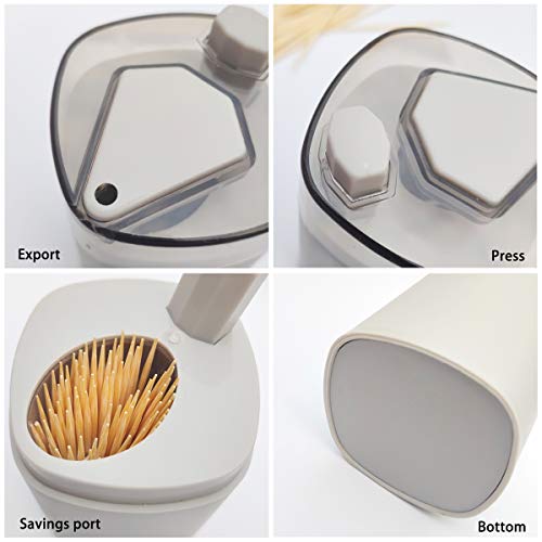 Toothpicks Holder Dispenser, Pop-Up Automatic Tooth Pick Holder Dispenser, Toothpick Storage Box- Grey | The Storepaperoomates Retail Market - Fast Affordable Shopping