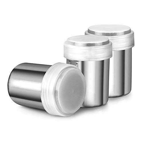 Accmor 3pcs Powder Sugar Shaker Duster, Stainless Steel Powder Sugar Shaker with Lid, Sifter For Cinnamon Sugar Pepper Powder Cocoa Flour | The Storepaperoomates Retail Market - Fast Affordable Shopping