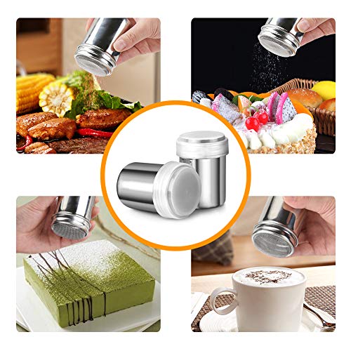 Accmor 3pcs Powder Sugar Shaker Duster, Stainless Steel Powder Sugar Shaker with Lid, Sifter For Cinnamon Sugar Pepper Powder Cocoa Flour | The Storepaperoomates Retail Market - Fast Affordable Shopping