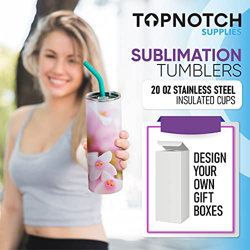 Topnotch Supplies Sublimation Tumblers – 20 oz Sublimation Tumbler Skinny Straight – Stainless Steel Insulated Cup, Lids & Straws – 20oz Blank Vacuum Insulated Double Wall Sublimation Blanks (4 Pack) | The Storepaperoomates Retail Market - Fast Affordable Shopping